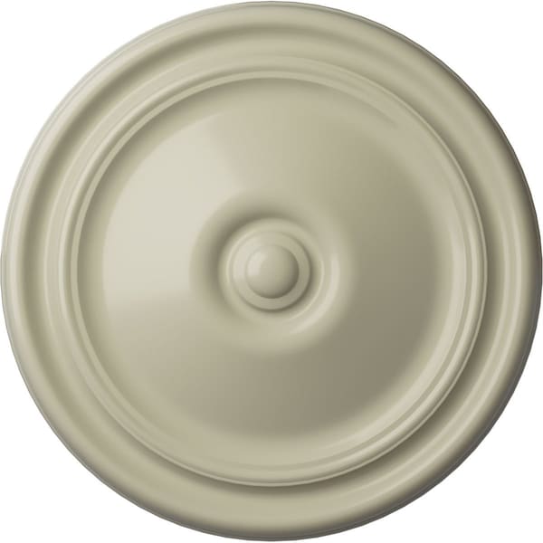Ekena Millwork Reece Ceiling Medallion (Fits Canopies up to 2 3/8"), Hand-Painted Clear Yellow, 12"OD x 1 3/4"P CM12RECYF - main